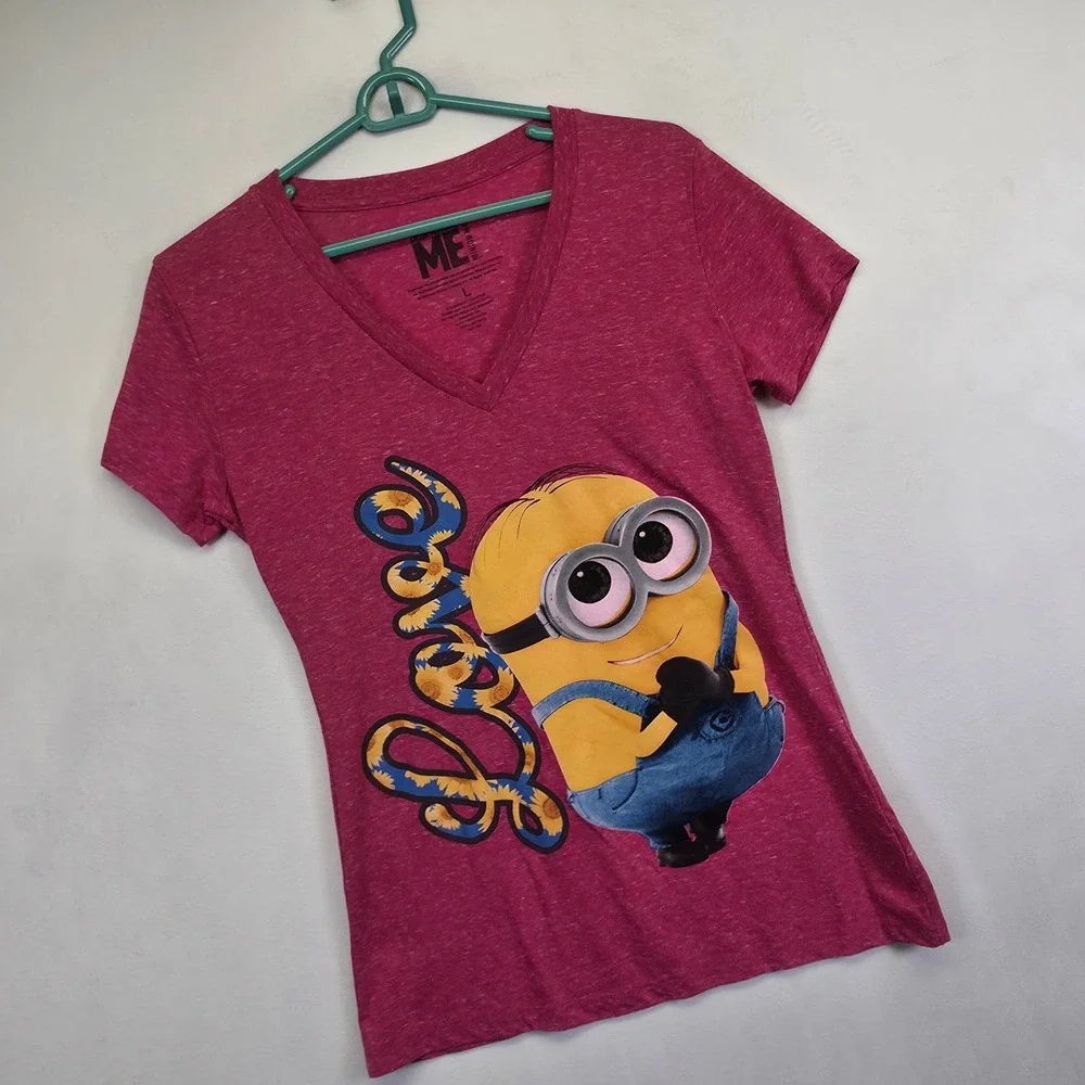 Despicable Me Minions Graphic T Shirt Womens L Pink Heather Cute Pop Culture - Picture 8 of 11